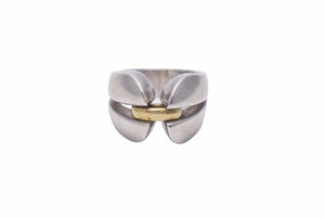 Georg Jensen ジョージジェンセン リング 指輪 19.6g 16号 コンビ シルバー 750 シルバー925 ユニセックス 良好 中古 27606