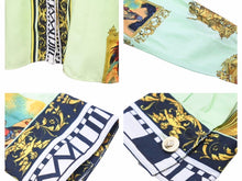 画像をギャラリービューアに読み込む, VERSUS VERSACE ヴェルサス ヴェルサーチ ヴィンテージ 長袖シャツ バロック グリーン サイズ40 中古 30681