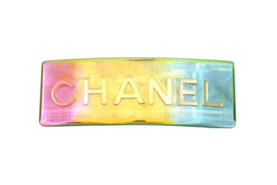 CHANEL シャネル バレッタ レディース ヴィンテージ マルチカラー 97P キラキラ ロゴ 良好 27775