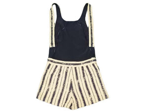 Christian Dior クリスチャンディオール サロペット ベージュ ブラック 021E04A7718 レディース サイズ36 美品 中古 27854 正規品
