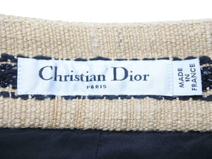 Christian Dior クリスチャンディオール サロペット ベージュ ブラック 021E04A7718 レディース サイズ36 美品 中古 27854 正規品