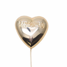 画像をギャラリービューアに読み込む, MOSCHINO モスキーノ ブローチ ハート ロゴ ヴィンテージ アクセサリー ゴールド GP 良品 中古 28342