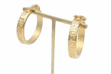 Load image into Gallery viewer, MOSCHINO モスキーノ フープ イヤリング ロゴ ゴールド GP 10.7g アクセサリー ジュエリー 小物 中古 28343