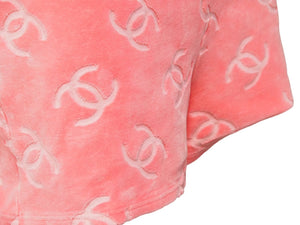 CHANEL シャネル ベロアパンツ ショートパンツ ボトムス レディース ココマーク ボタン ピンク シルバー金具 美品 中古 28468