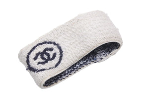 CHANEL シャネル ヘア＆リストバンド ココマーク towel ホワイト ブラック ヘッドバンド スポーツライン 中古 28497