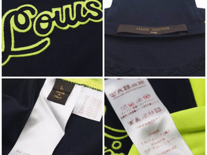 LOUIS VUITTON ルイヴィトン 13SS Tシャツ RM131 H3JR51JRZ 半袖 Neon Script ネオンスクリプト ネイビー サイズL 美品 28682