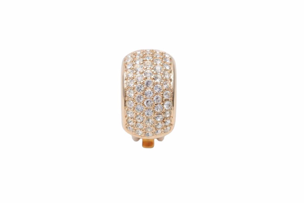 美品 Christian Dior クリスチャンディオール Vintage イヤリング ラインストーン アクセサリー ゴールド 片耳 中古 28772