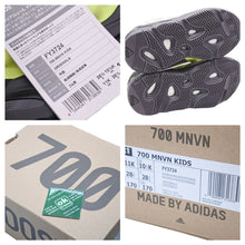 画像をギャラリービューアに読み込む, 未使用品 adidas Yeezy Boost 700 MNVN ブラック キッズ イージーブースト シューズアスリート キッズ ネオンイエロー FY3724 中古 28922 