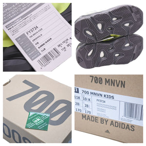 未使用品 adidas Yeezy Boost 700 MNVN ブラック キッズ イージーブースト シューズアスリート キッズ ネオンイエロー FY3724 中古 28922 