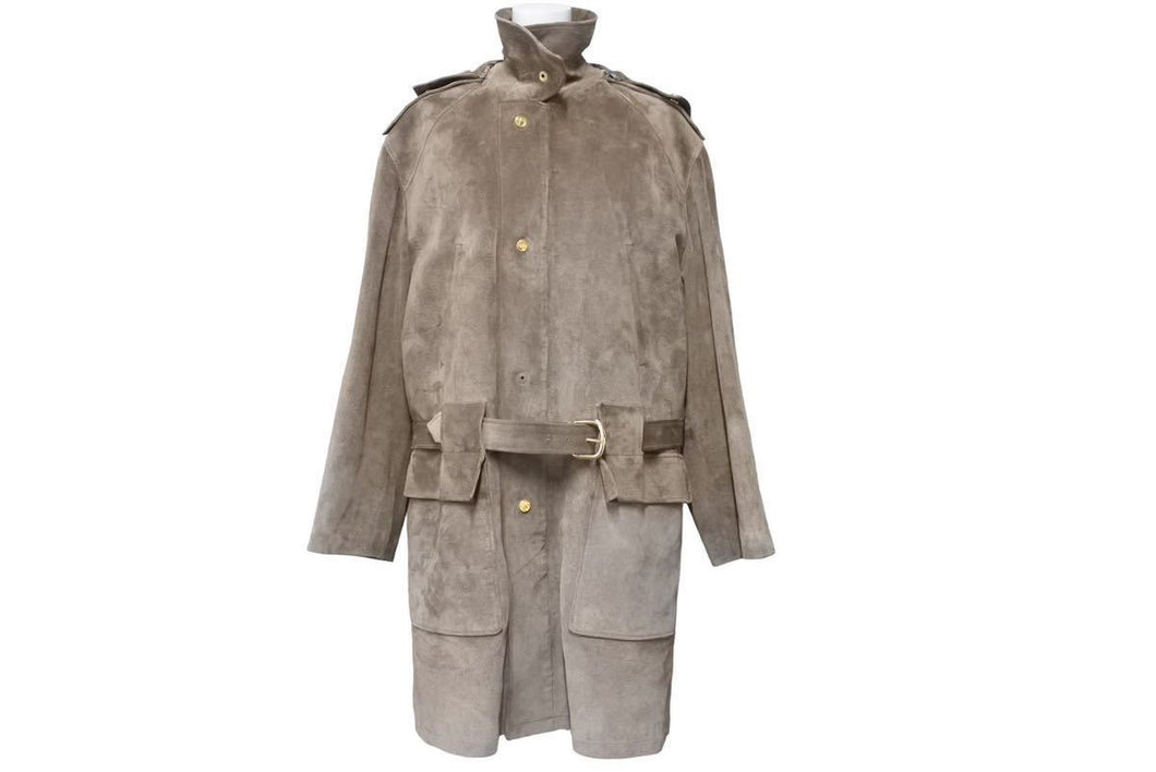 GUCCI グッチ ムートンコート スエード メンズ ヴィンテージ ベージュ サイズ 48 ファー レザー 中古 28960