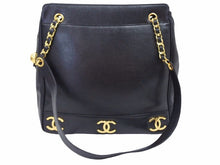 画像をギャラリービューアに読み込む, CHANEL シャネル キャビアスキン トリプルココ トート ハンドバッグ 美品 29134