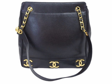 CHANEL シャネル キャビアスキン トリプルココ トート ハンドバッグ 美品 29134
