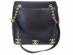 CHANEL シャネル キャビアスキン トリプルココ トート ハンドバッグ 美品 29134