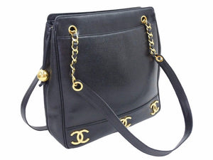 CHANEL シャネル キャビアスキン トリプルココ トート ハンドバッグ 美品 29134