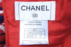 CHANEL シャネル スカート P24617V15123 サイズ 36 04A レッド ネイビー ホワイト トリコロール レディース美品 29155 正規品
