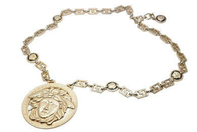 VERSACE ヴェルサーチ ヴィンテージ メデューサ ペンダントトップジャンボネックレス ゴールド 美品 中古 29190 