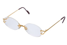 Load image into Gallery viewer, CARTIER カルティエ ヴィンテージ サングラス トリニティ ツーポイント 度入りレンズ ブラウン ゴールド金具 美品 中古 29303