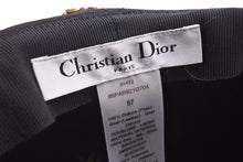 Load image into Gallery viewer, Christian Dior クリスチャンディオール キャスケット スエード レザー ブラック ゴートスキン サイズ57 レディース 中古 29446