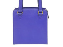 Load image into Gallery viewer, CELINE セリーヌ トップハンドルバッグ ターンロックハンドバッグ ブルー ビンテージ 青 ゴールド金具 中古 9527