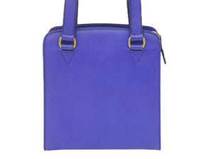 CELINE セリーヌ トップハンドルバッグ ターンロックハンドバッグ ブルー ビンテージ 青 ゴールド金具 中古 9527