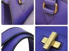 Load image into Gallery viewer, CELINE セリーヌ トップハンドルバッグ ターンロックハンドバッグ ブルー ビンテージ 青 ゴールド金具 中古 9527