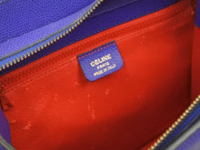Load image into Gallery viewer, CELINE セリーヌ トップハンドルバッグ ターンロックハンドバッグ ブルー ビンテージ 青 ゴールド金具 中古 9527