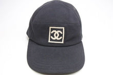 画像をギャラリービューアに読み込む, CHANEL シャネル 超レア スポーツライン キャップ CAP 帽子 ブラック コットン M サイズ調節可能 美品 中古 29528