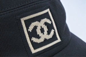 CHANEL シャネル 超レア スポーツライン キャップ CAP 帽子 ブラック コットン M サイズ調節可能 美品 中古 29528