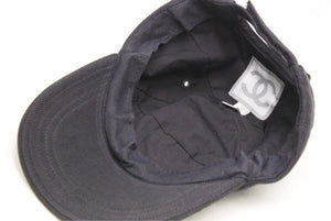 CHANEL シャネル 超レア スポーツライン キャップ CAP 帽子 ブラック コットン M サイズ調節可能 美品 中古 29528