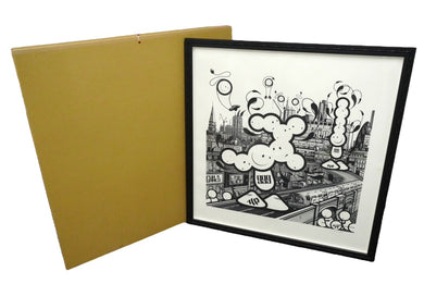 新品同様 THE LONDON POLICE ロンドンポリス East East East シルクスクリーンペーパー 30枚限定 サイン付き 絵画 ポスター 中古 30049