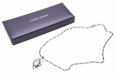GEORG JENSEN ジョージジェンセン 2016 イヤーペンダント ネックレス ホワイト シルバー 925 レディース 美品 中古 30669