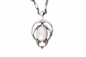 GEORG JENSEN ジョージジェンセン 2016 イヤーペンダント ネックレス ホワイト シルバー 925 レディース 美品 中古 30669