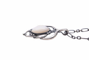 GEORG JENSEN ジョージジェンセン 2016 イヤーペンダント ネックレス ホワイト シルバー 925 レディース 美品 中古 30669