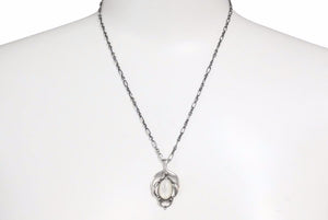 GEORG JENSEN ジョージジェンセン 2016 イヤーペンダント ネックレス ホワイト シルバー 925 レディース 美品 中古 30669