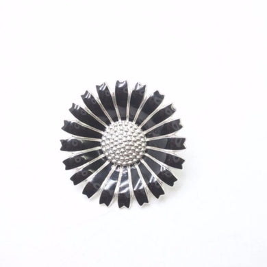 GEORG JENSEN ジョージジェンセン イヤリング 耳飾り 花 フラワー ブラック シルバー 925 レディース 美品 中古 30679
