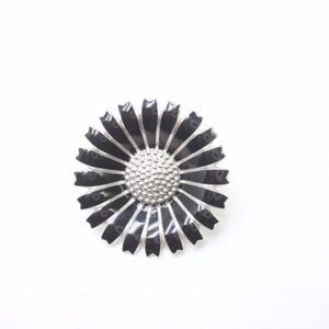 GEORG JENSEN ジョージジェンセン イヤリング 耳飾り 花 フラワー ブラック シルバー 925 レディース 美品 中古 30679