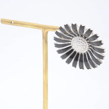 Load image into Gallery viewer, GEORG JENSEN ジョージジェンセン イヤリング 耳飾り 花 フラワー ブラック シルバー 925 レディース 美品 中古 30679