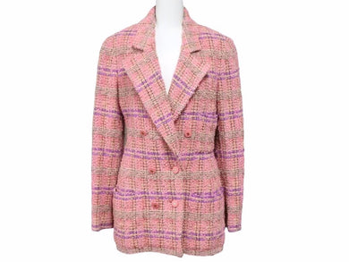 CHANEL シャネル ジャケット ツイード 94A ココボタン ピンク マルチ ヴィンテージ アウター レディース サイズ36 美品 34079