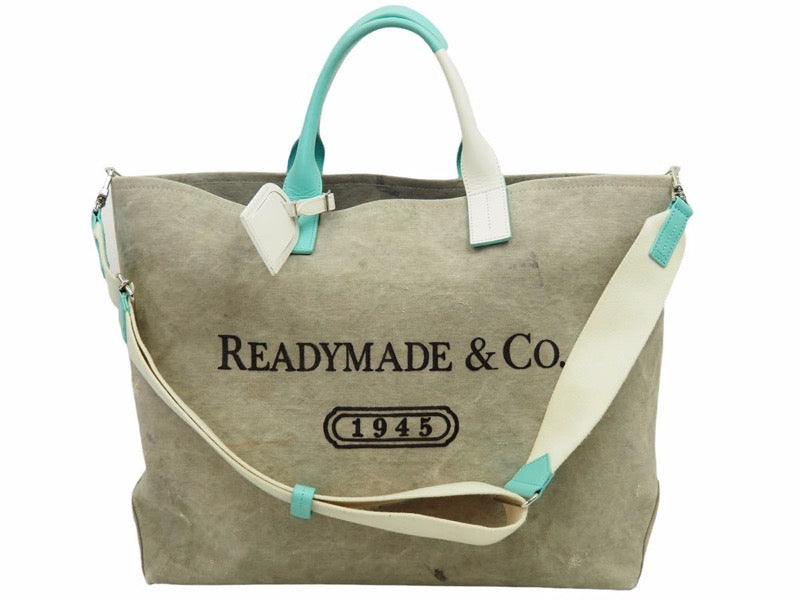 READYMADE レディメイド Weekend 2WAY ショルダー ハンドバッグ カバン ティファニー サンプリング グレー ユニセックス 良好 31066