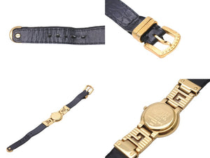 GIANNI VERSACE ヴェルサーチ ヴィンテージ 腕時計 7009016 メデューサ バロック 箱付き ゴールド ブラック 中古 31481