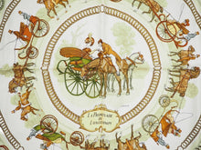 Load image into Gallery viewer, HERMES エルメス カレ90 スカーフ LA PROMENADE DE LONGCHAMPS ロンシャンへの散歩 シルク グリーン 中古 31643