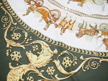 Load image into Gallery viewer, HERMES エルメス カレ90 スカーフ LA PROMENADE DE LONGCHAMPS ロンシャンへの散歩 シルク グリーン 中古 31643