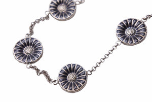 GEORG JENSEN ジョージジェンセン デイジー ブレスレット 腕輪 フラワー 花 シルバー925 ブラック レディース 美品 中古 31646