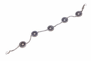 GEORG JENSEN ジョージジェンセン デイジー ブレスレット 腕輪 フラワー 花 シルバー925 ブラック レディース 美品 中古 31646