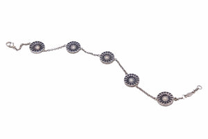 GEORG JENSEN ジョージジェンセン デイジー ブレスレット 腕輪 フラワー 花 シルバー925 ブラック レディース 美品 中古 31646