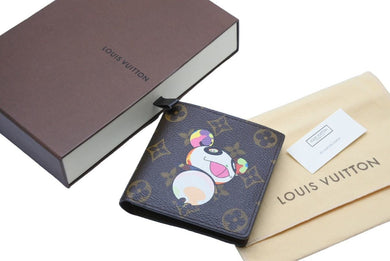 極美品 LOUIS VUITTON ルイヴィトン M61666 モノグラムパンダ ポルトフォイユ・マルコ 村上隆 2つ折り財布 中古 31682