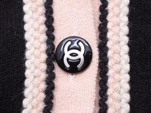 CHANEL シャネル カーディガン ニット P21857V01366 ココマーク 03A ブラック ピンク レディース 中古 31898