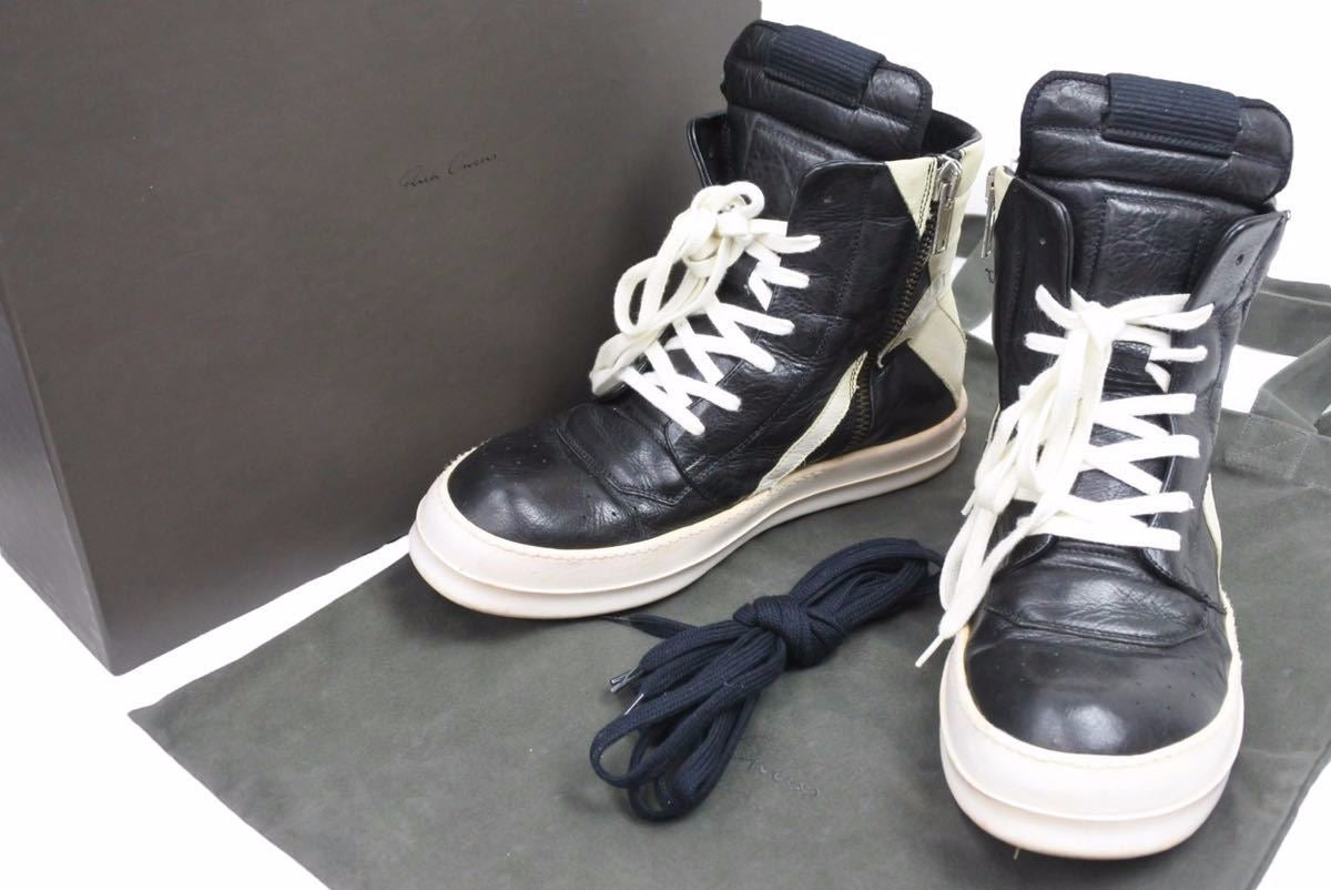 Rick Owens リックオウエンス GEOBASKET ジオバスケット レザーハイカットスニーカー グレー