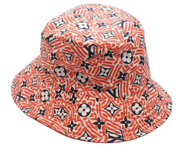 Louis Vuitton ルイヴィトン 21SS バケットハット 帽子 モノグラム ナイロン レッド ブラック ベージュ 美品 中古 32046