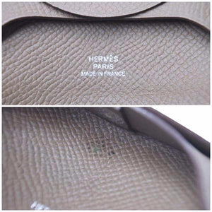 HERMES エルメス バスティア エプソン sv金具 c刻印 小銭入れ ブラウン系 レディース 良好 中古 32080